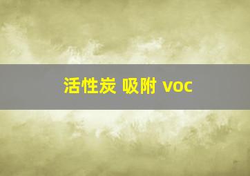 活性炭 吸附 voc